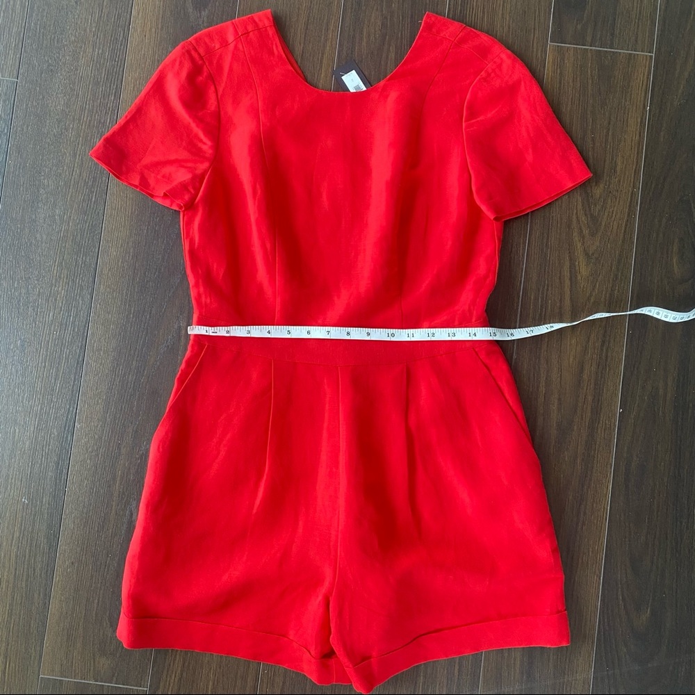 RED LINEN ROMPER - Picture 12 of 16